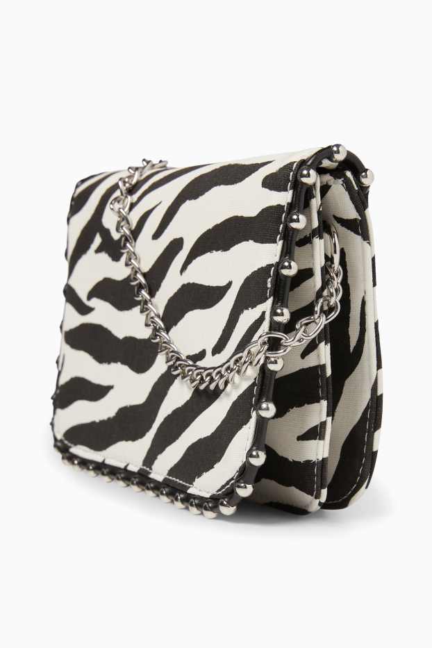 Donna - Borsa a tracolla - con motivi - bianco / nero