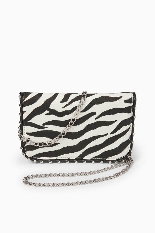 Donna - Borsa a tracolla - con motivi - bianco / nero