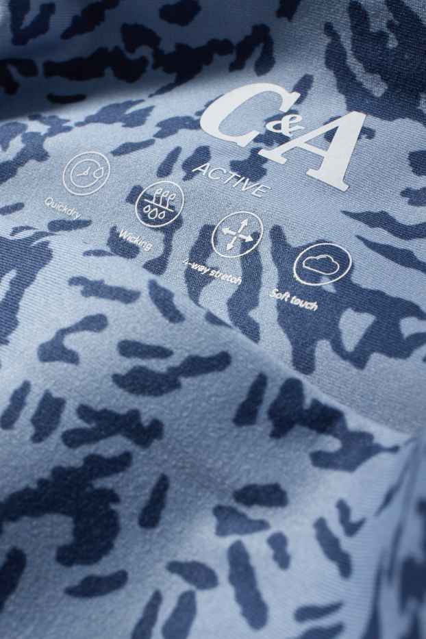 Femmes - Cycliste - 4 Way Stretch - à motif - protection UV - bleu