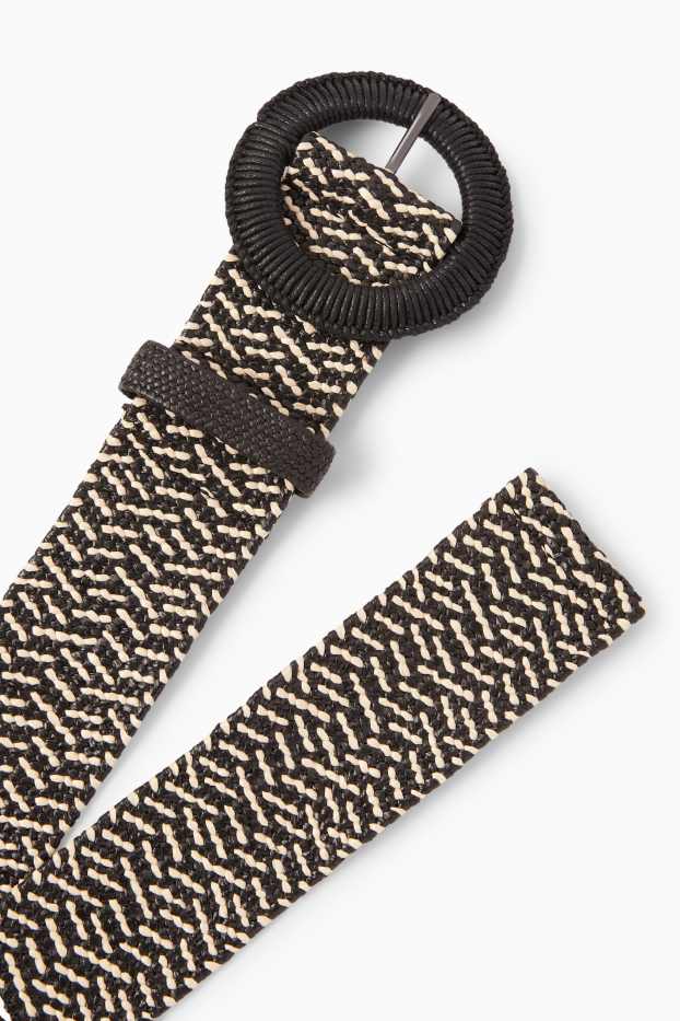 Femei - Curea de paie - negru / nej