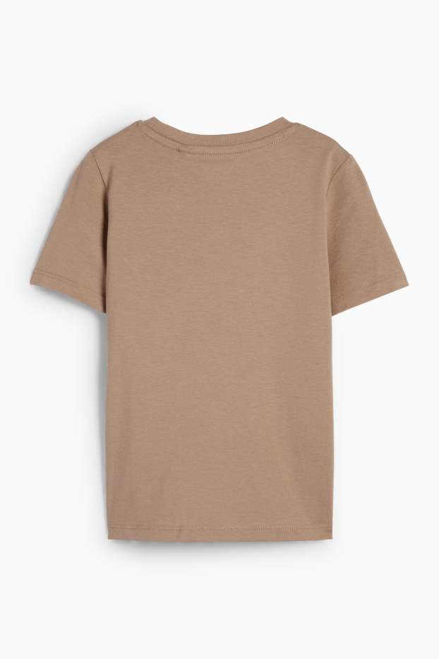 Kinder Buben - Zebra - Kurzarmshirt - Glanz-Effekt - braun