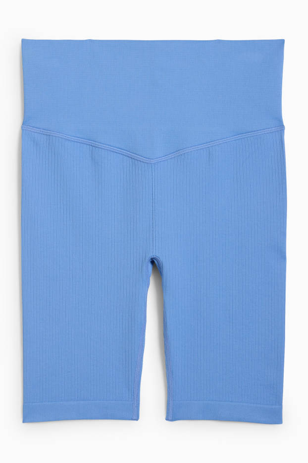 Women - Cycling shorts - ribbed - seamless - blue