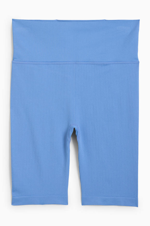 Women - Cycling shorts - ribbed - seamless - blue