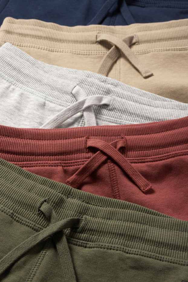 Enfants garçons - Lot de 5 - shorts en molleton - gris clair