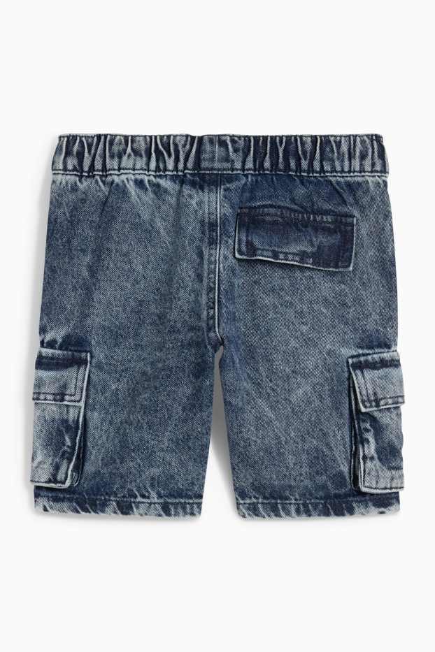 Děti - chlapci - Džínové cargo šortky - džíny - modré