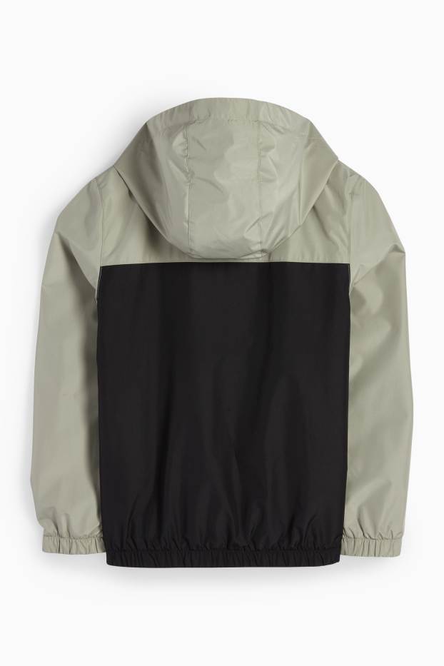 Kinder Jungen - Jacke mit Kapuze - wasserabweisend  - grün