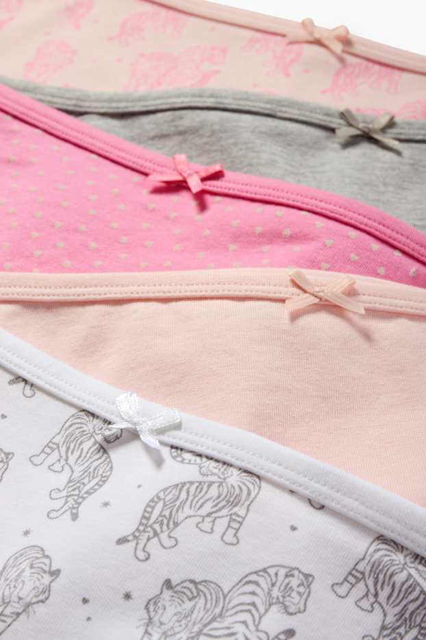 Kinder Mädchen - Multipack 5er - Tiger - Boxershorts - weiss