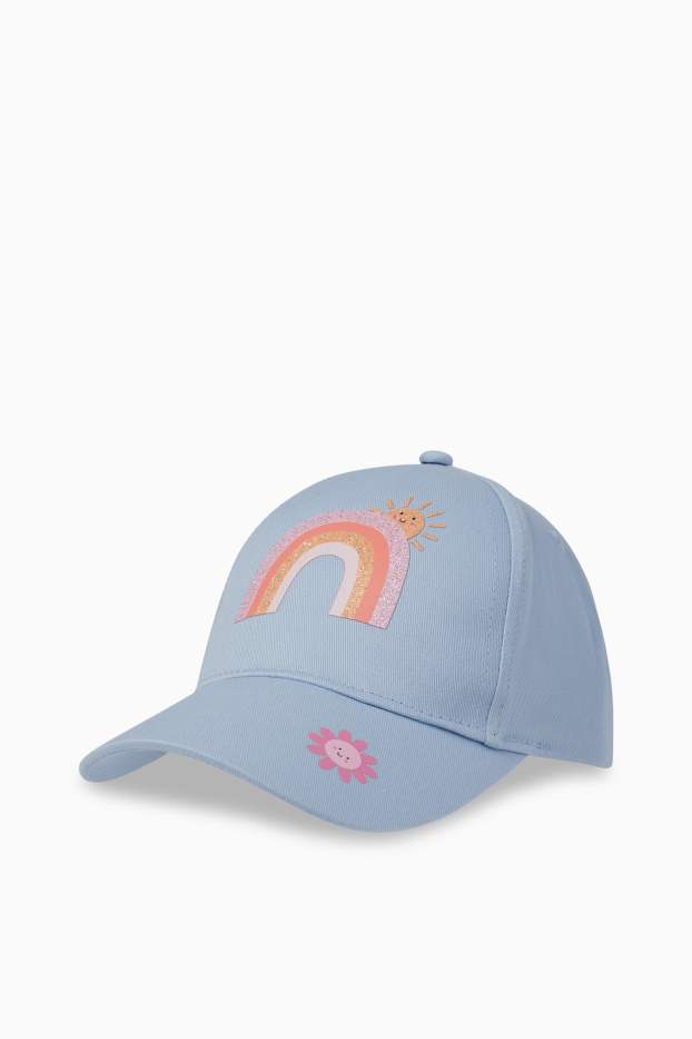 Bambine - Arcobaleno - cappellino - azzurro