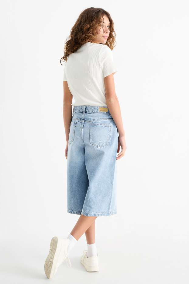 Enfants filles - Short en jean baggy - jean bleu clair