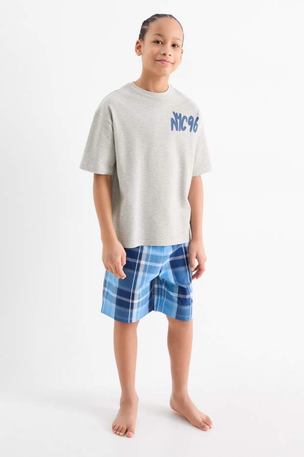 Nen - New York - pijama curt - 2 peces - gris