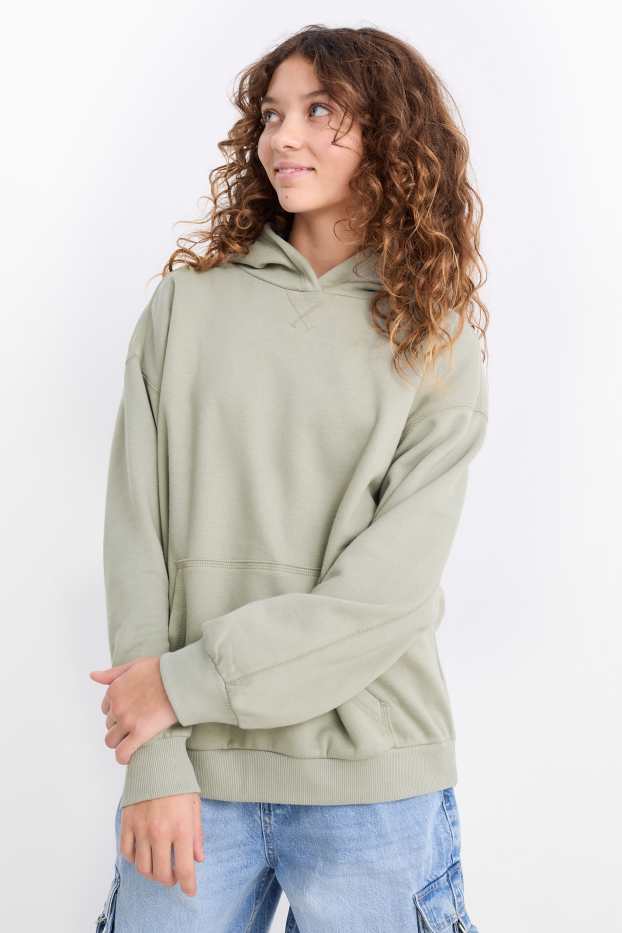 Enfants filles - Sweat à capuche - vert menthe
