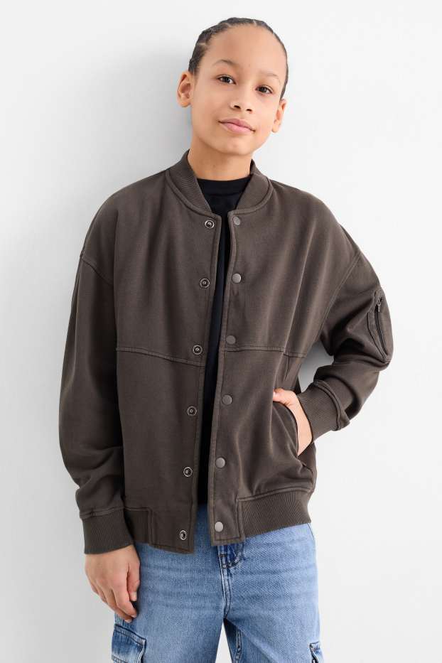 Enfants garçons - Veste style campus - marron foncé