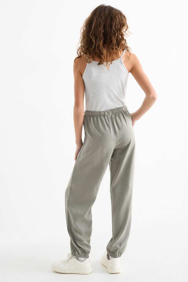 Kinder Mädchen - Stoffhose - grau