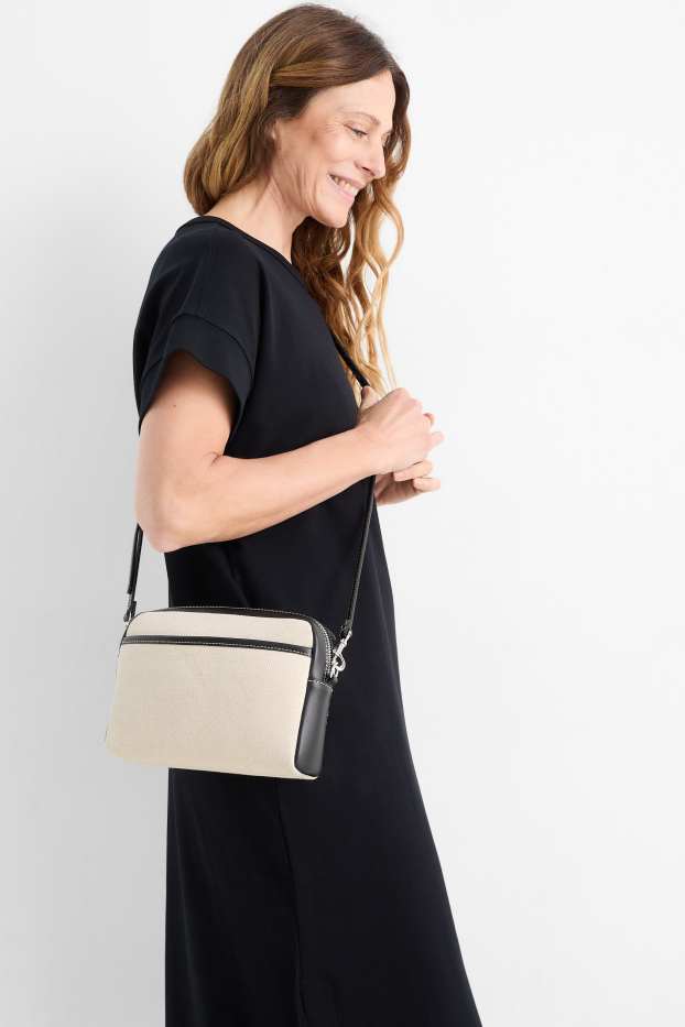 Damen - Umhängetasche mit abnehmbarem Taschengurt - cremeweiß