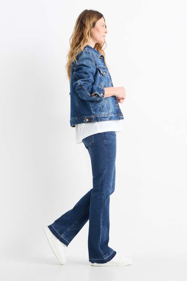 Women - Bootcut jeans - mid-rise waist - LYCRA® - denim-dark blue
