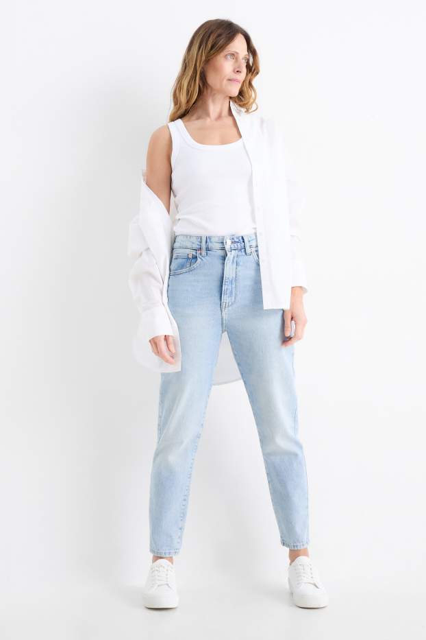 Dames - Mom jeans - high waist - LYCRA® - jeanslichtblauw