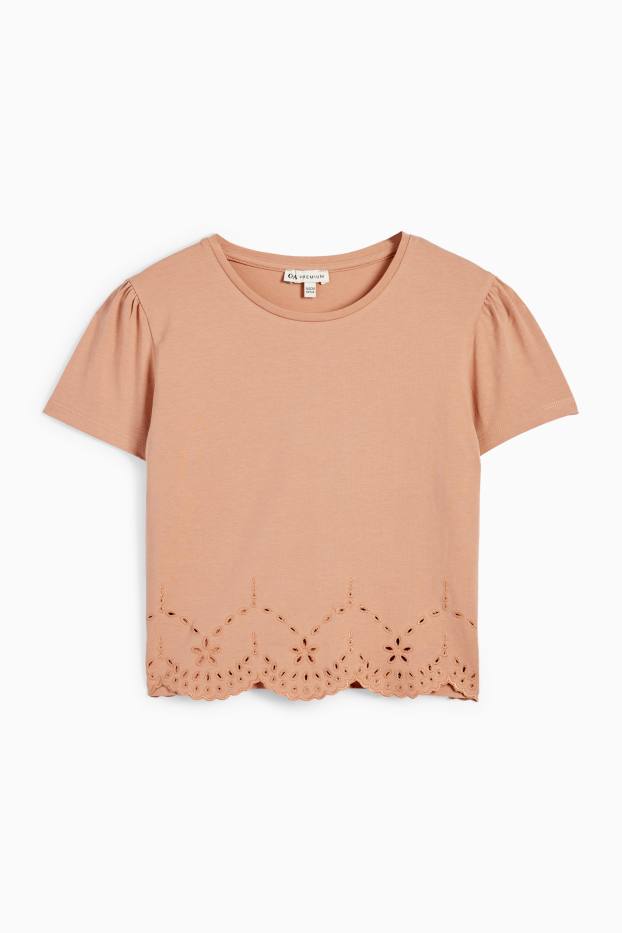 Children Girls - Short sleeve T-shirt - apricot