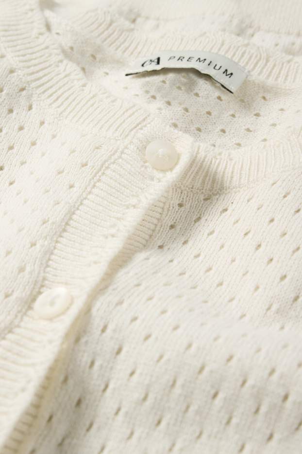 Kinder Mädchen - Strickjacke - cremeweiß