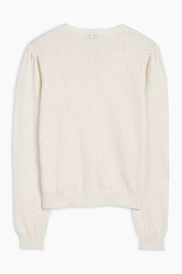 Kinder Mädchen - Strickjacke - cremeweiß