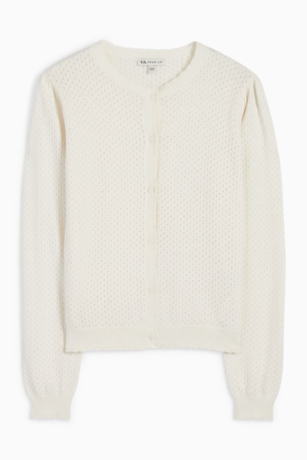 Kinder Mädchen - Strickjacke - cremeweiß