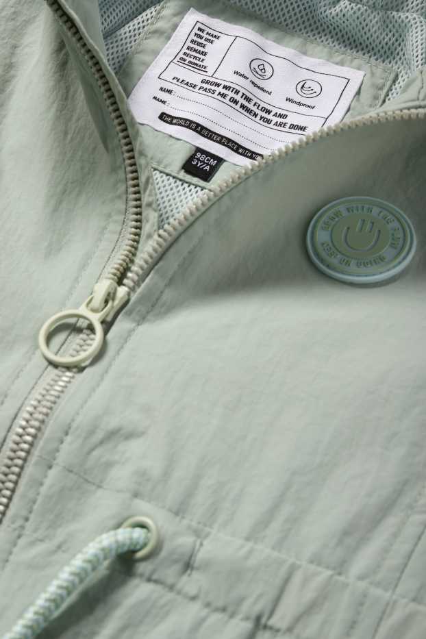 Dzieci dziewczynki - Parka z kapturem - hydrofobowa - miętowa zieleń