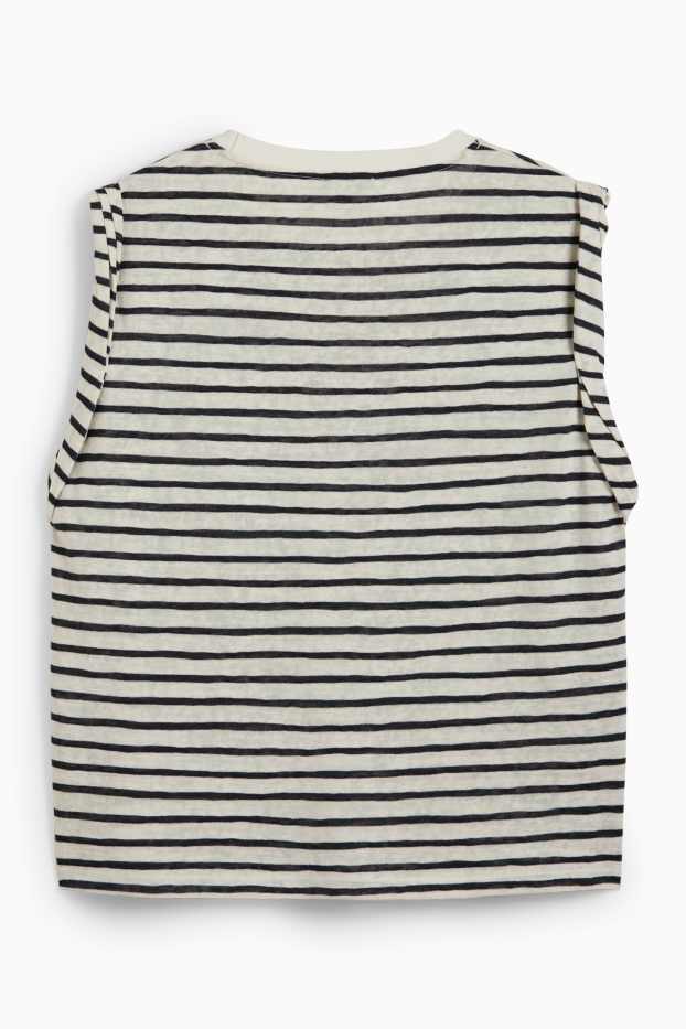 Femmes - Top - à rayures - noir / beige