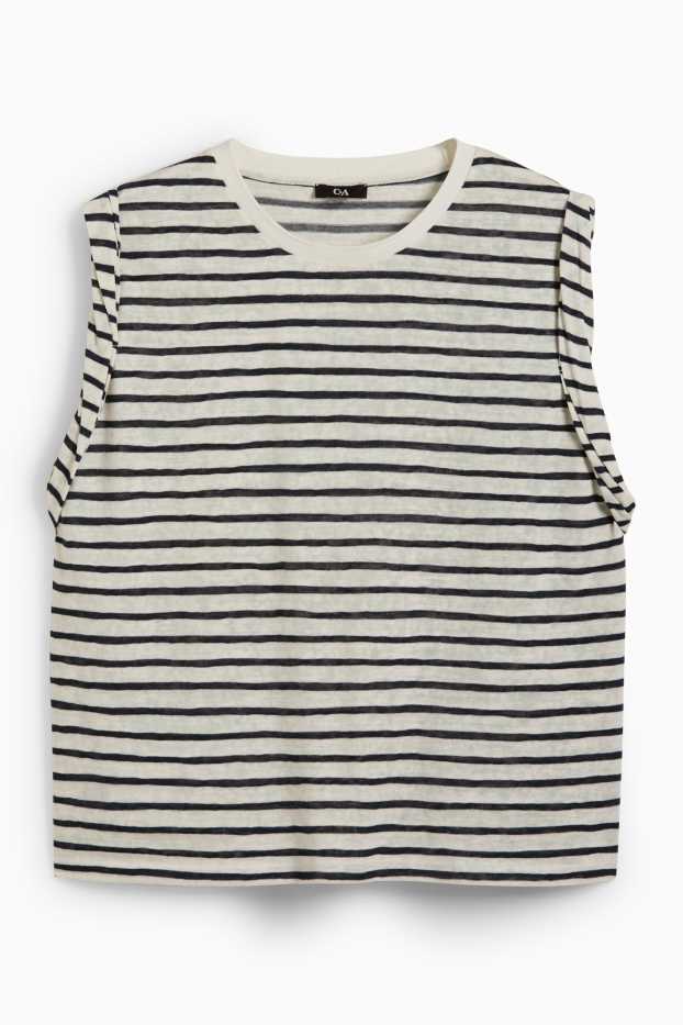 Femmes - Top - à rayures - noir / beige