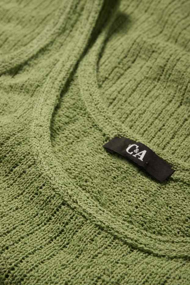 Femei - Top tricotat - reiat - verde