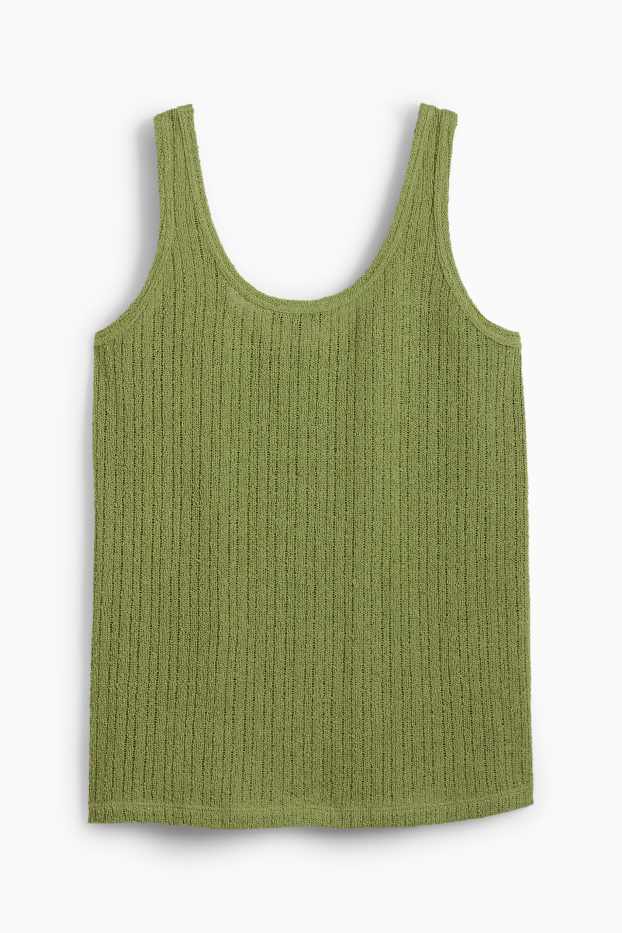 Femei - Top tricotat - reiat - verde