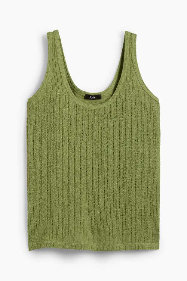 Femei - Top tricotat - reiat - verde