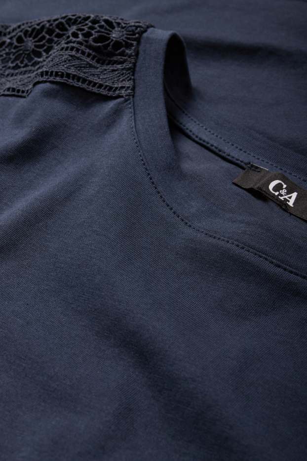 Dames - T-shirt - regular fit - donkerblauw