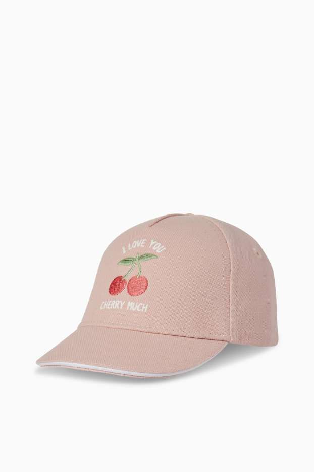 Baby Mädchen - Kirsche - Baby-Cap - rosa