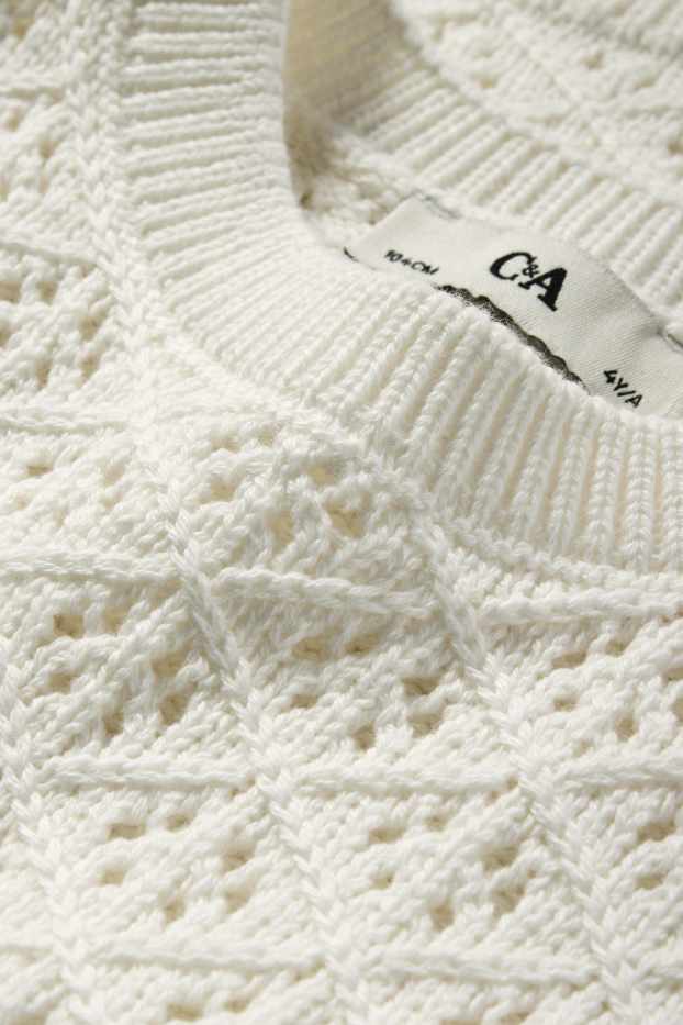 Bambine - Top in maglia - bianco crema