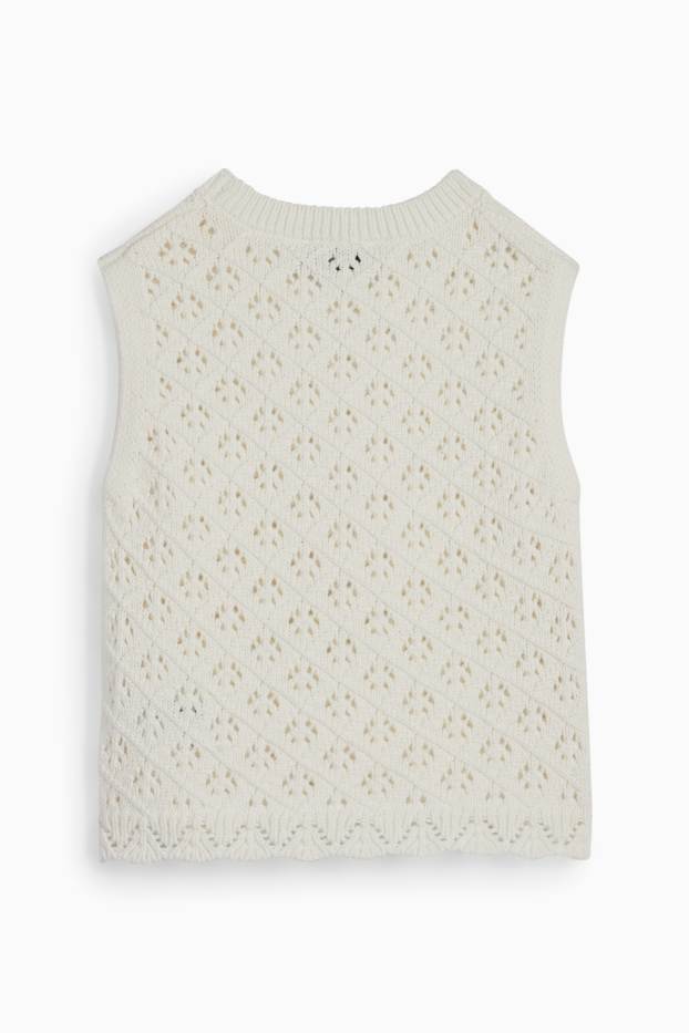 Bambine - Top in maglia - bianco crema
