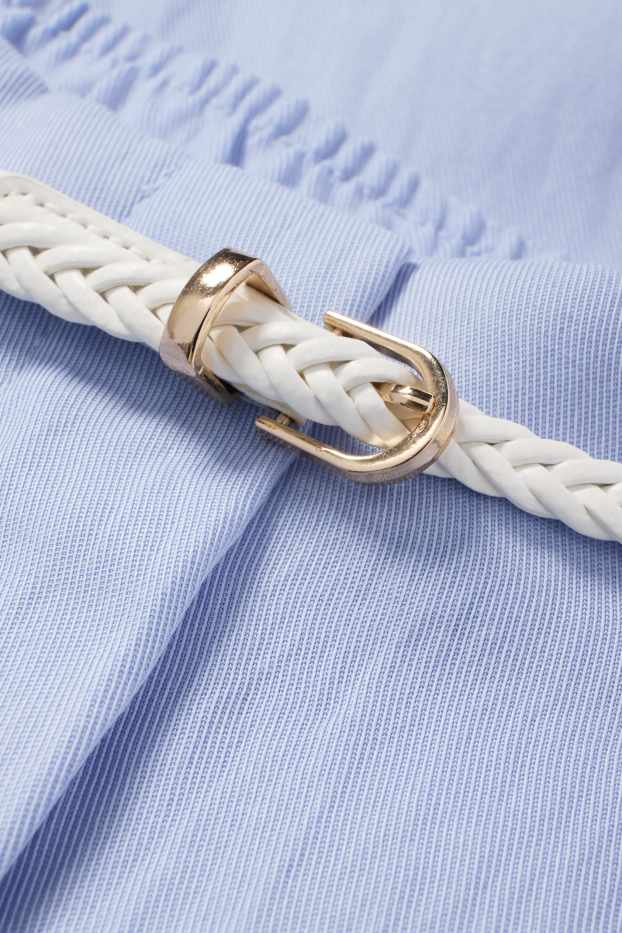 Damen - Bermudas mit Gürtel - High Waist - hellblau