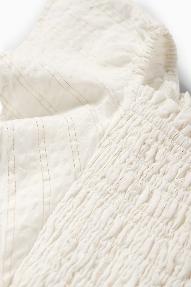 Enfants filles - Robe - smockée - blanc crème
