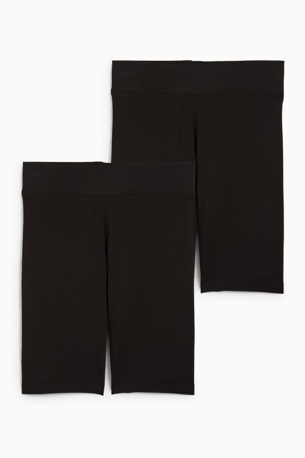 Damen - Multipack 2er - Biker-Shorts - schwarz