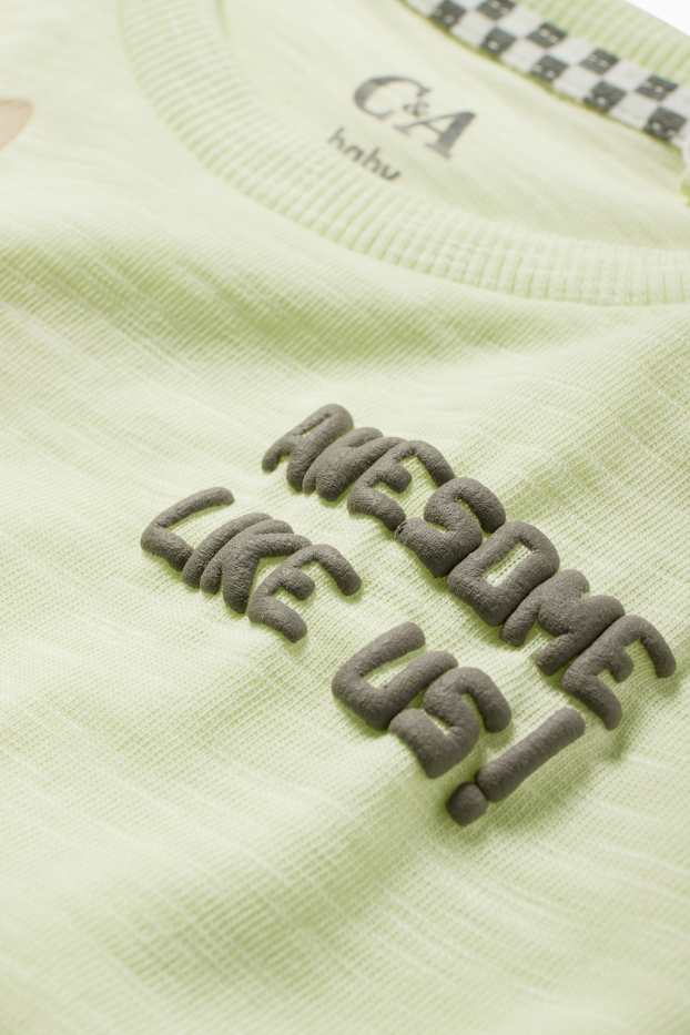 Baby Jungen - Leopard und Krokodil - Baby-Kurzarmshirt - mintgrün