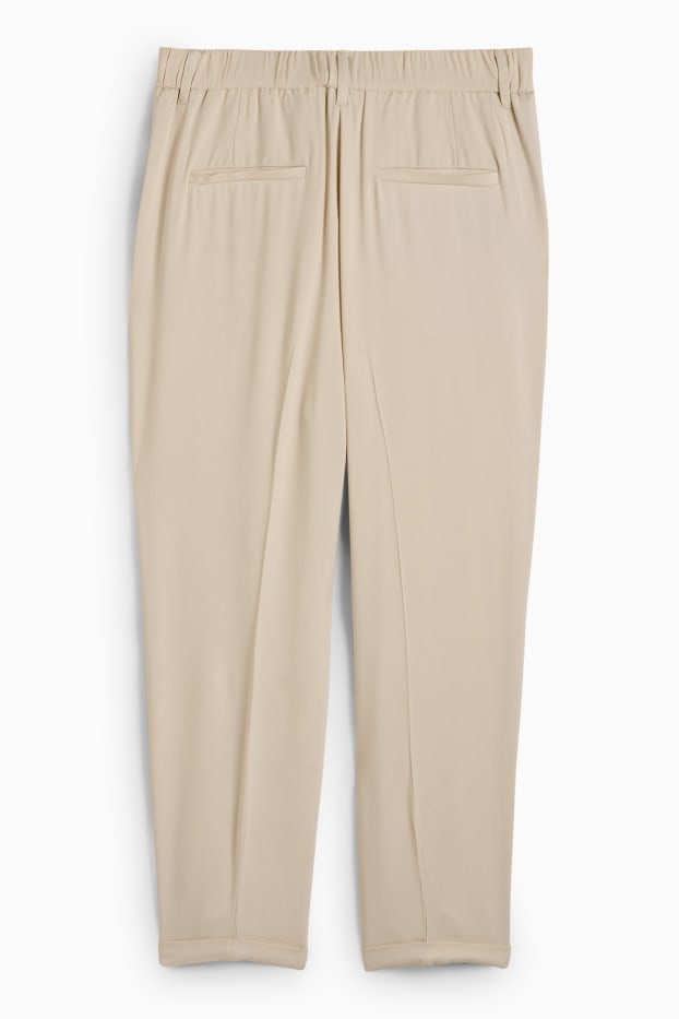 Dames - Pantalon - mid waist - tapered fit - licht beige