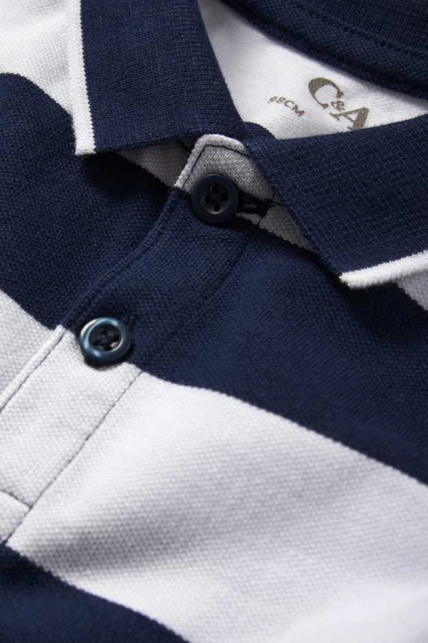 Enfants garçons - Polo - à rayures - bleu foncé / blanc crème