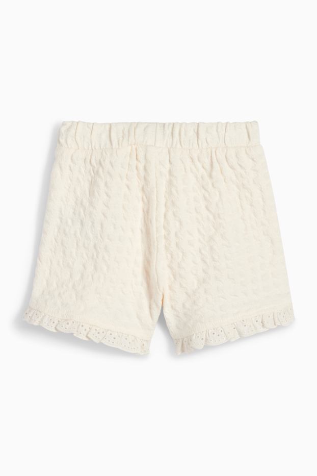 Baby Mädchen - Baby-Shorts - strukturiert - cremeweiss