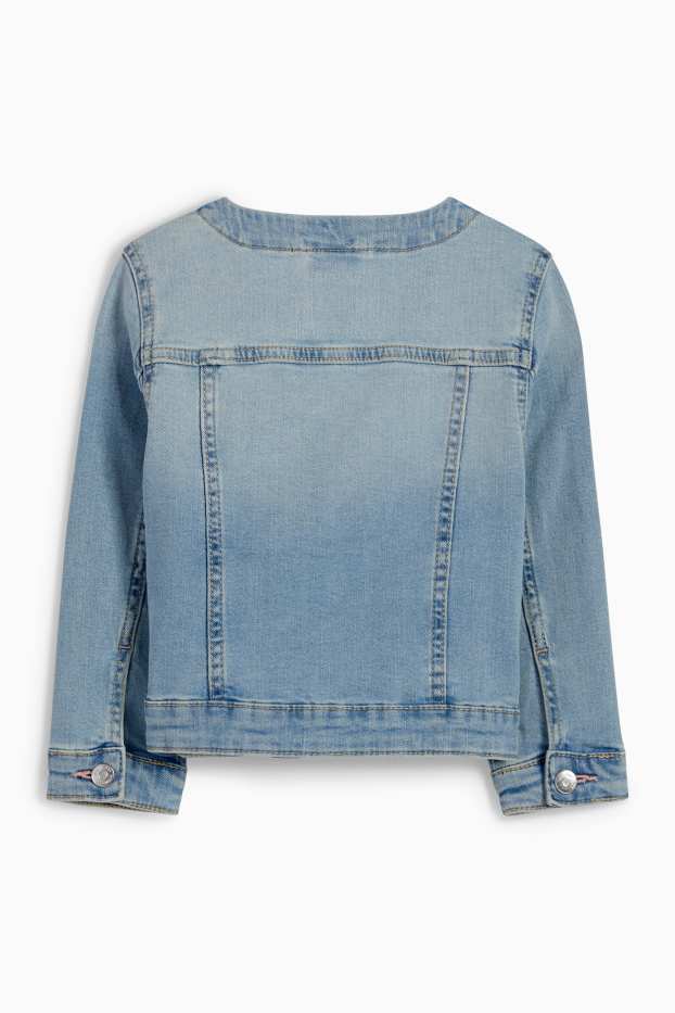 Kinder Mädchen - Jeansjacke mit Strasssteinen - helljeansblau