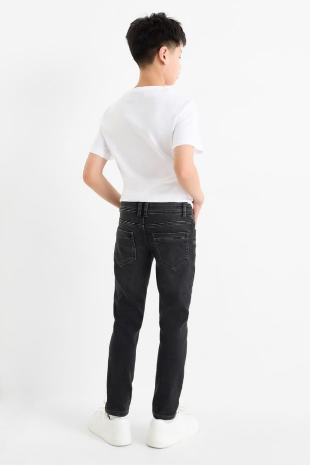 Kinder Buben - Slim Jeans - Thermojeans - Jog Denim - dunkeljeansgrau