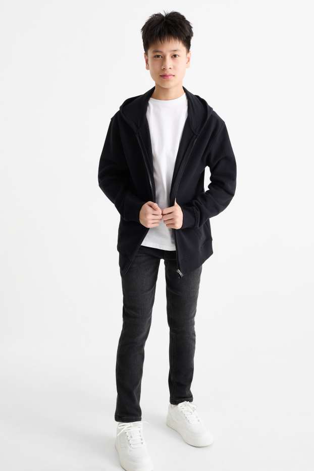 Kinder Buben - Slim Jeans - Thermojeans - Jog Denim - dunkeljeansgrau