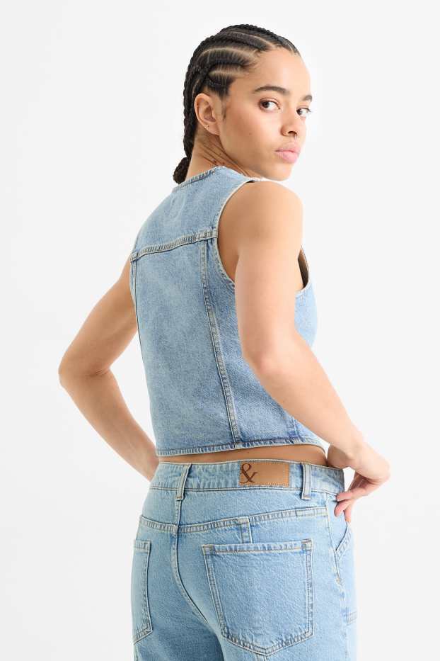 Femei - Vestă din denim - denim-albastru deschis