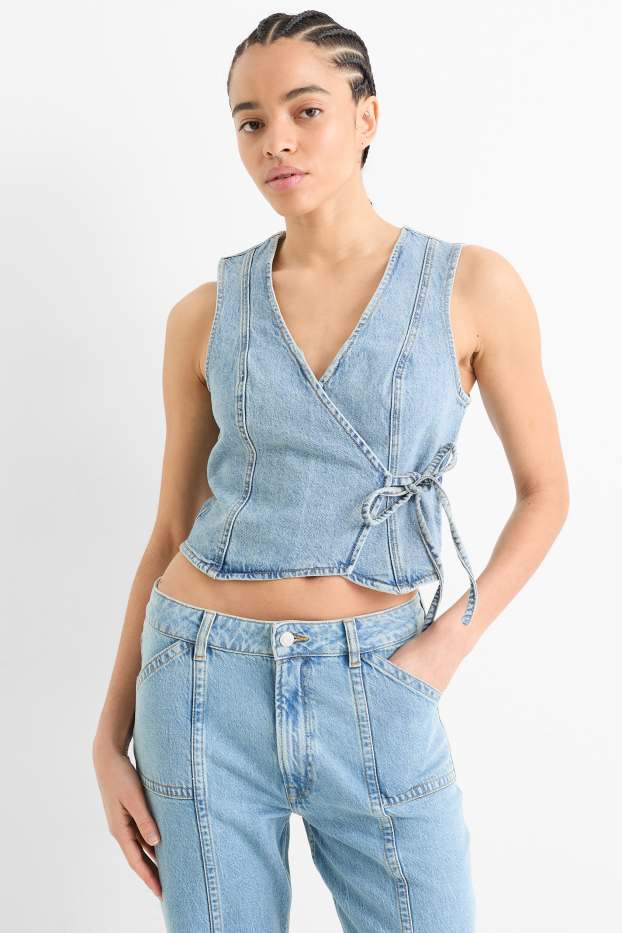 Femei - Vestă din denim - denim-albastru deschis