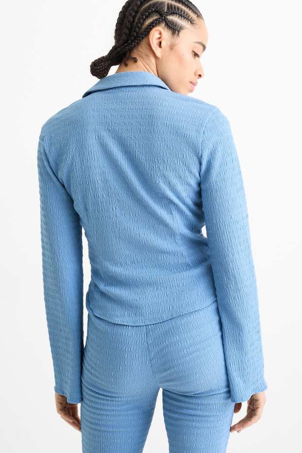 Femmes - Chemisier - texturé - bleu