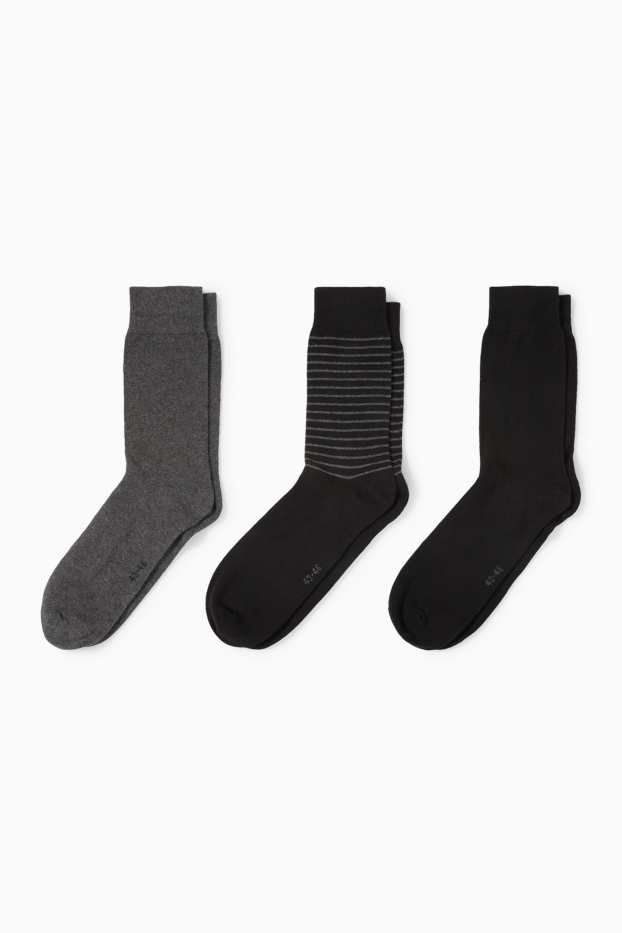 Herren - Multipack 3er - Socken - grau / schwarz