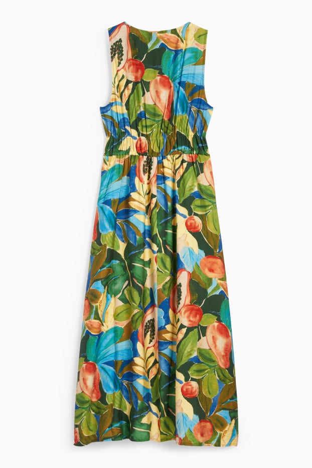 Dames - Empirejurk met V-hals - met patroon - gekleurd