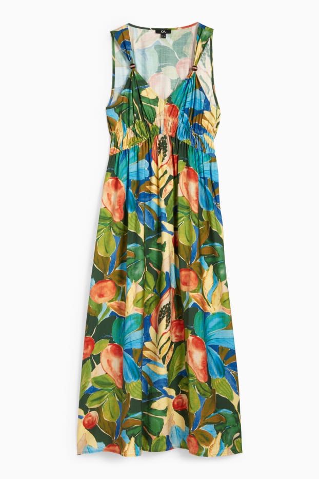 Dames - Empirejurk met V-hals - met patroon - gekleurd